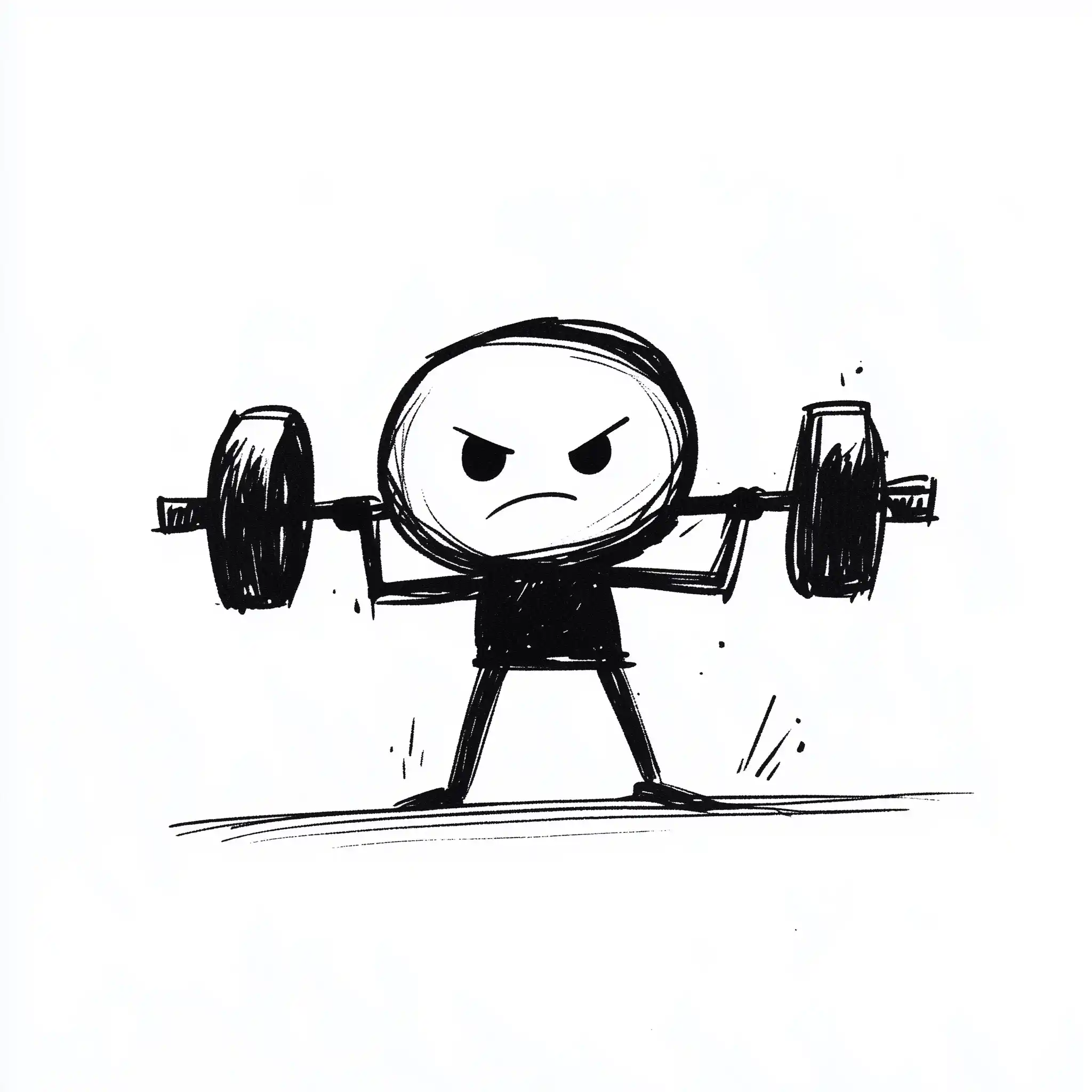 Stickman Weightlifting Illustration Midjourney提示词