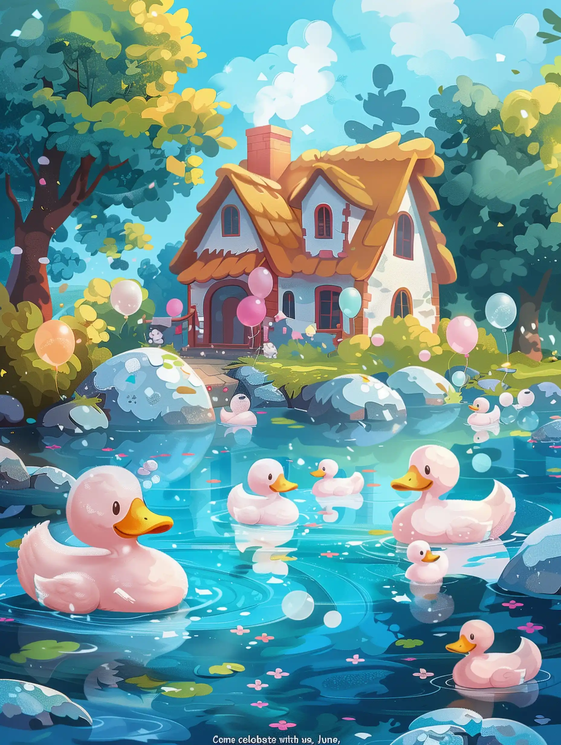 Duck Theme Park Party Midjourney 提示词生成效果