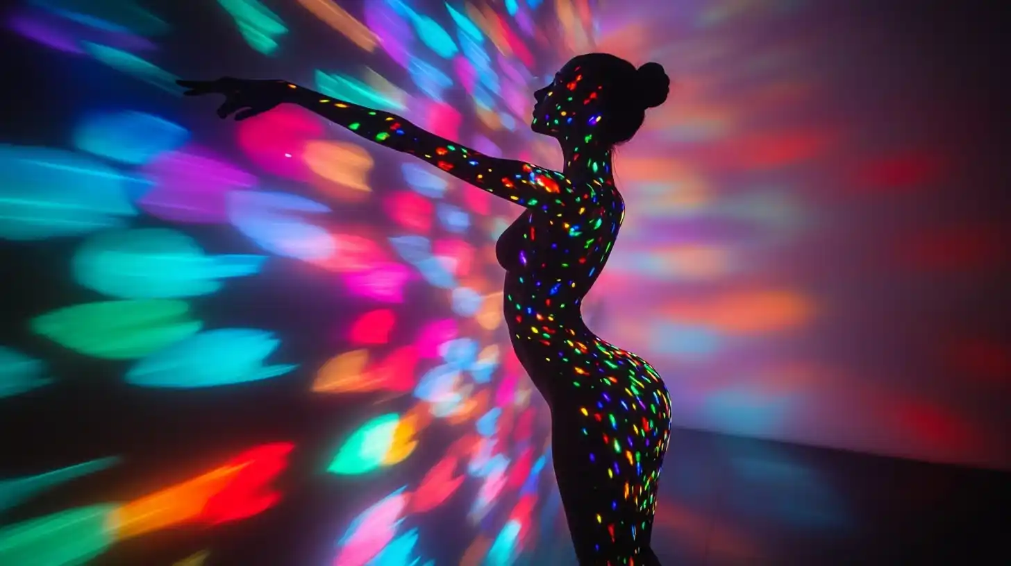 Holographic Dancer Silhouette Midjourney提示词