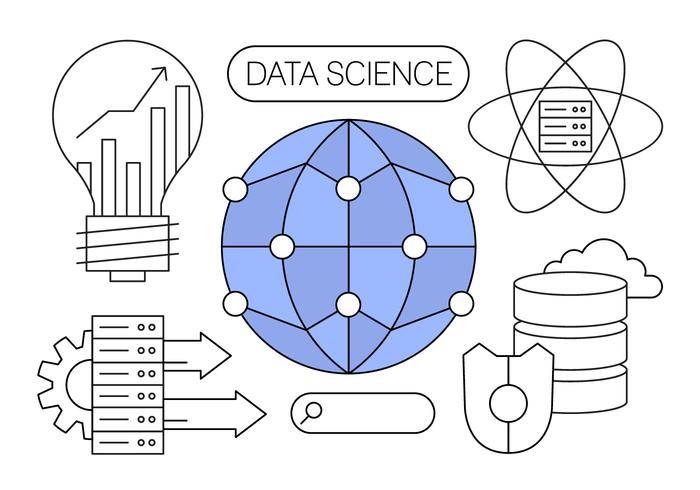 免费的数据科学矢量插图