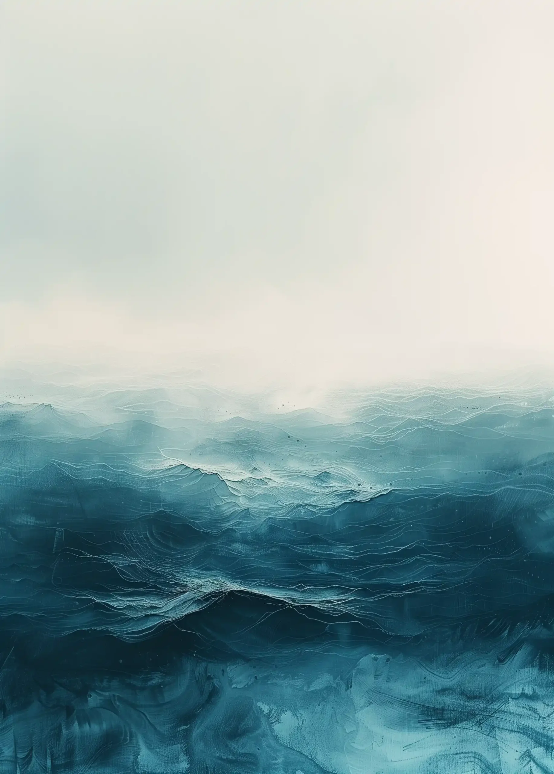 Minimalist Blue Sea Sky Midjourney提示词