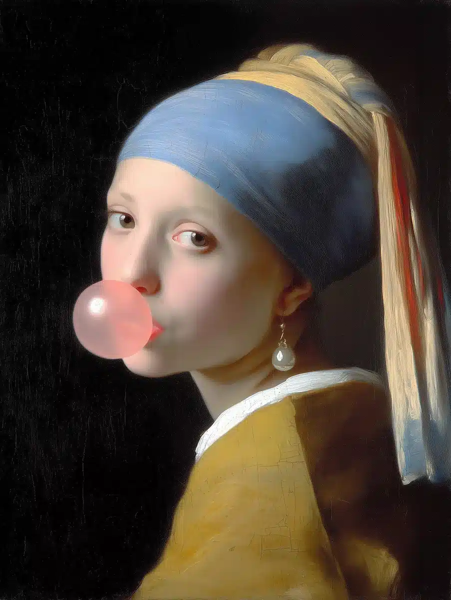 Renaissance Girl with Bubblegum Midjourney提示词