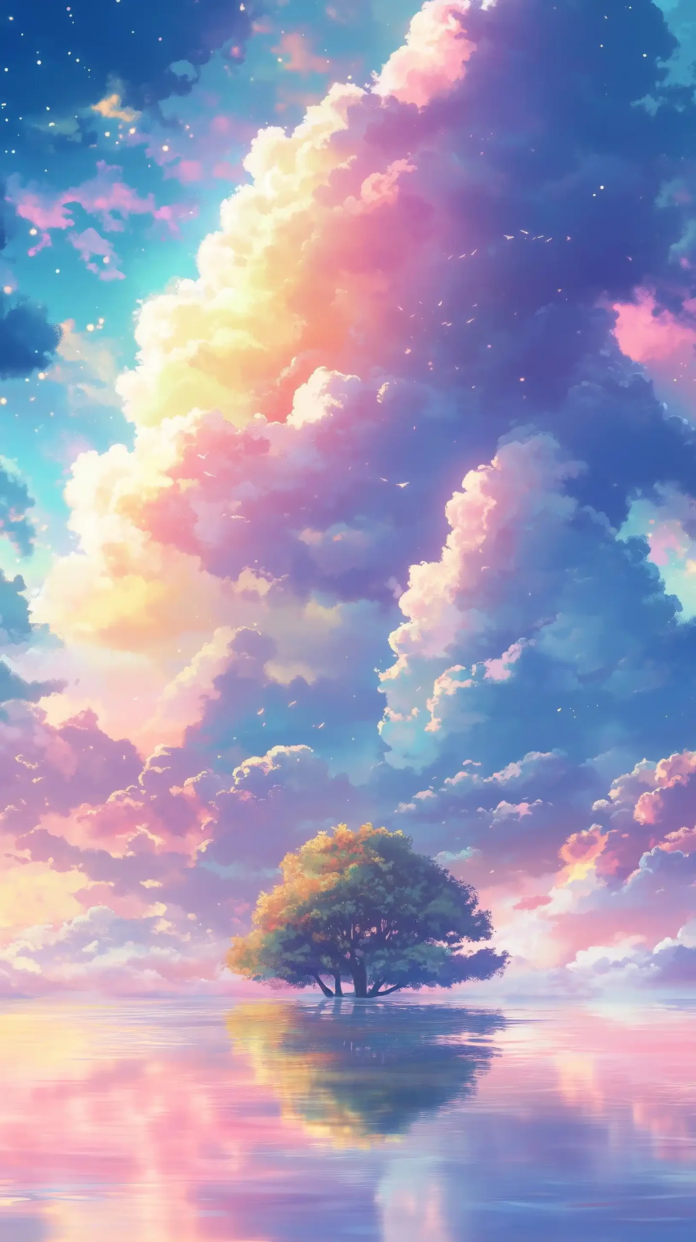 Dreamy Sky Islands Illustration Midjourney提示词