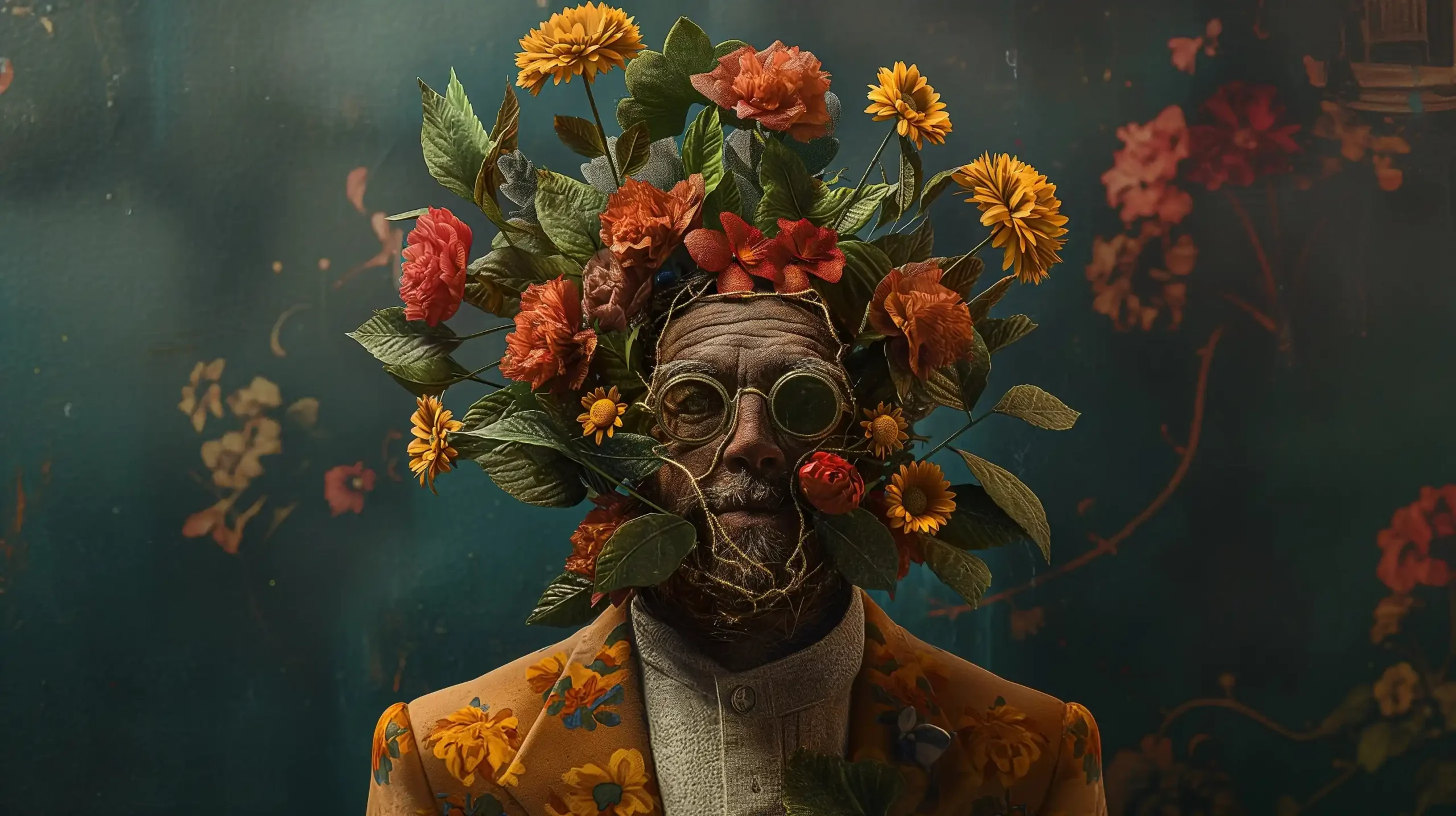 Floral Portrait AR Midjourney 提示词生成效果