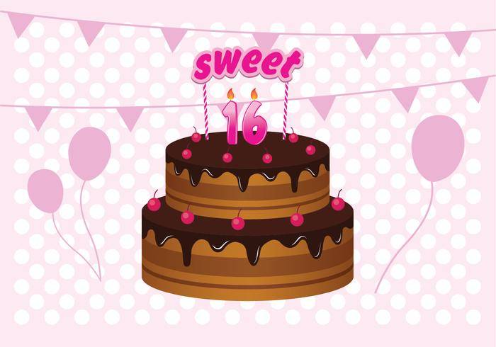 免费甜蜜16生日蛋糕图