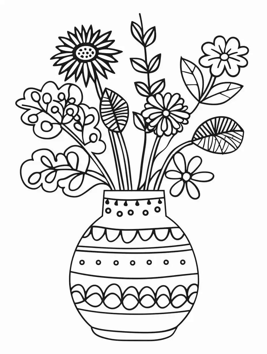 Minimalist Floral Vase Midjourney提示词