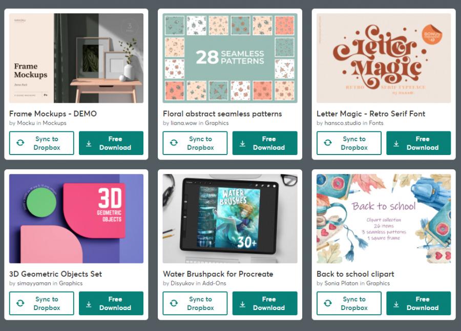 （2021年8月9日）CreativeMarket网站本周免费资源打包