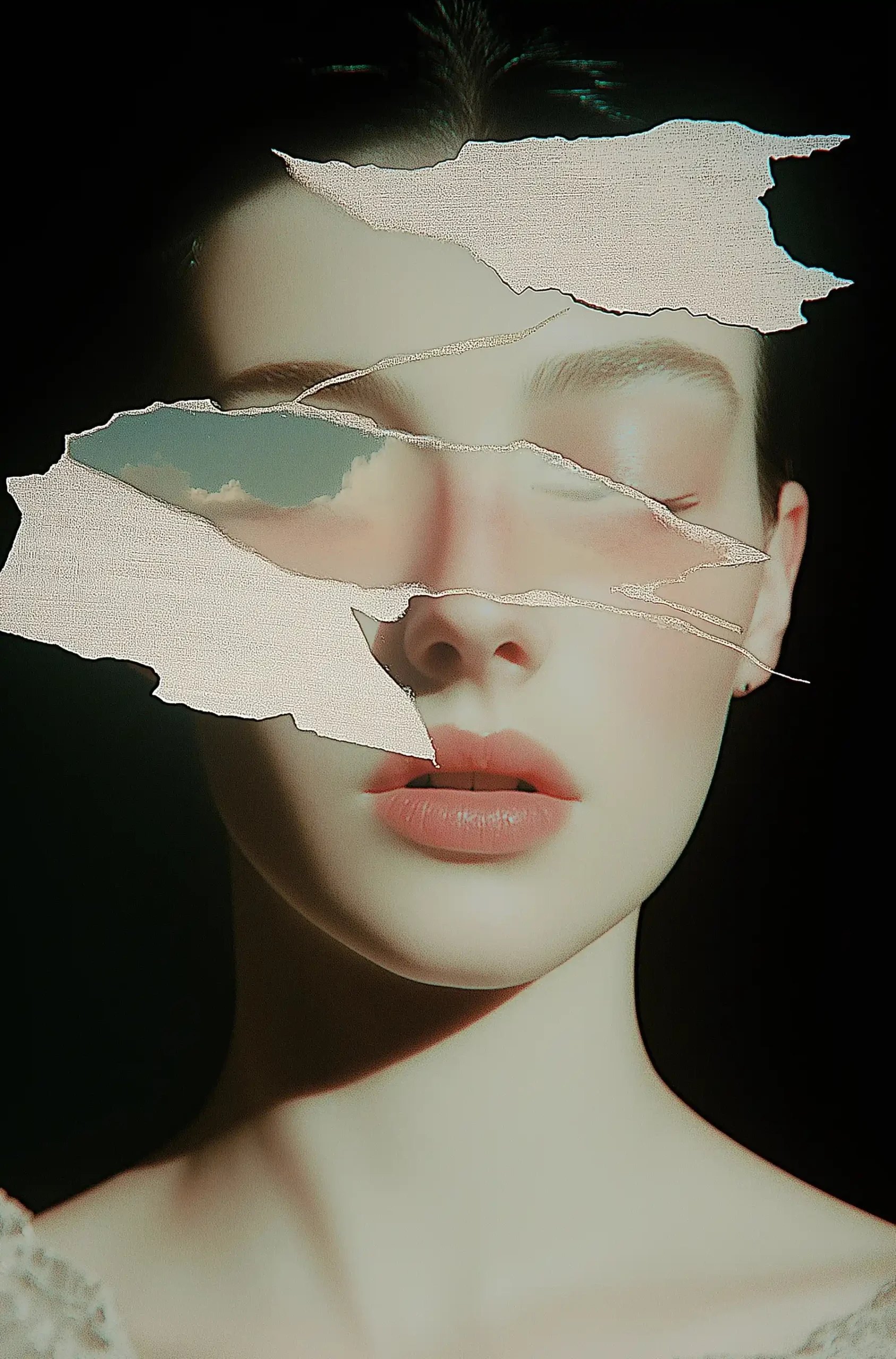 Torn Portraits Classic Meets Modern Midjourney提示词