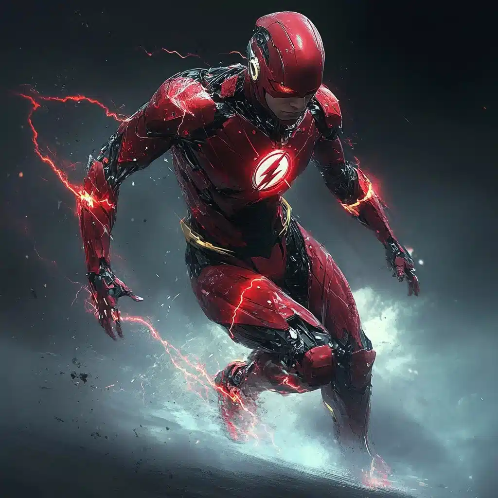 Cyborg Flash with Time Manipulation Midjourney提示词