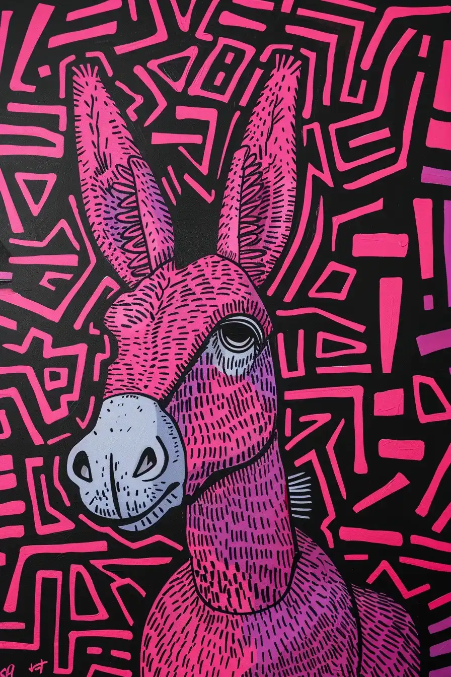 Marker Donkey Haringesque Midjourney提示词
