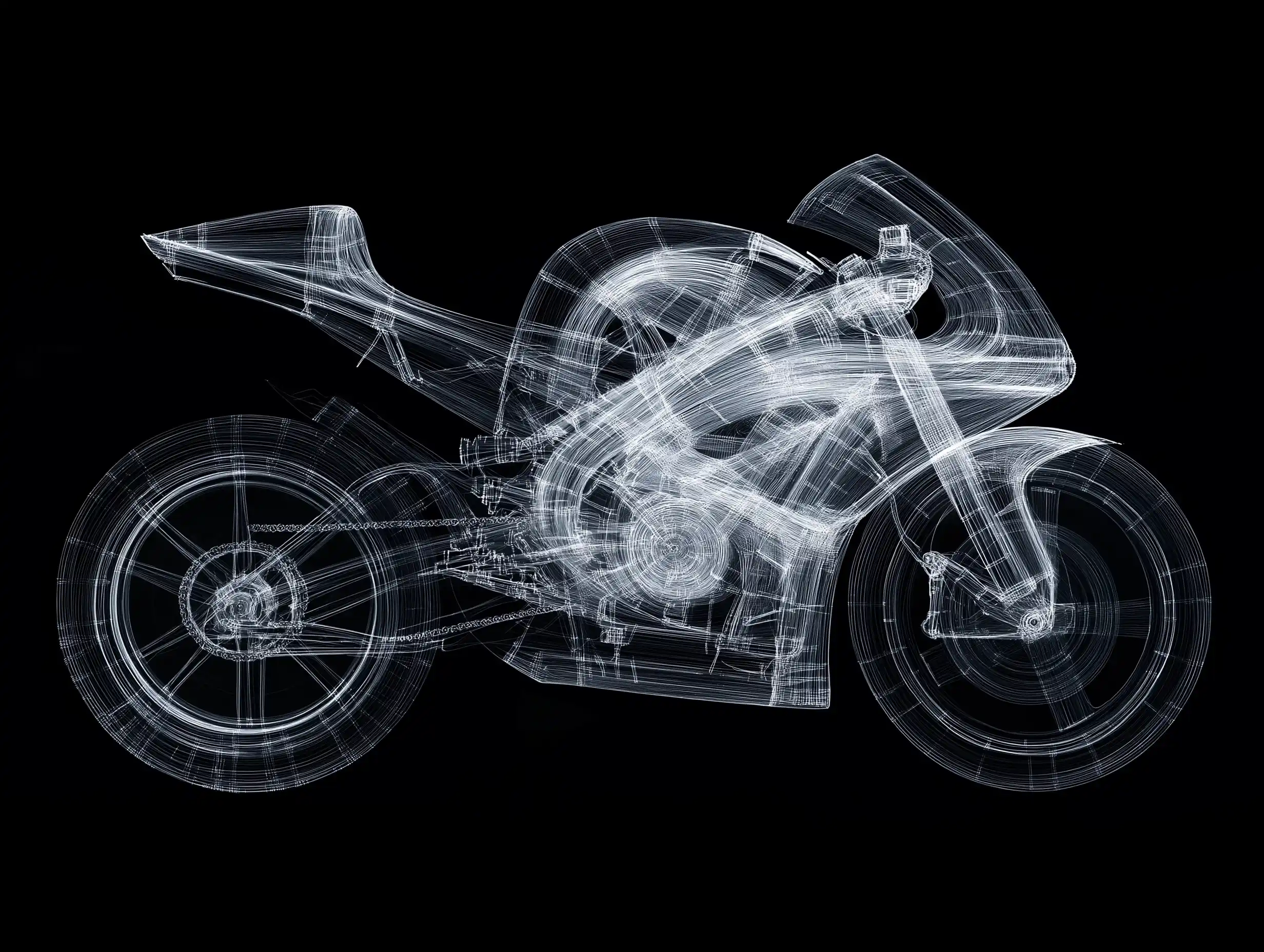 X-Ray Racing Motorcycle Midjourney提示词