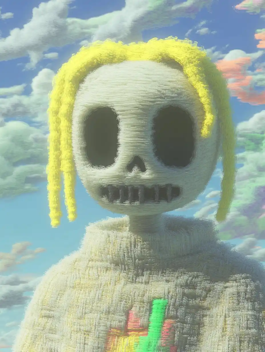 Futuristic Skull in Dystopia Midjourney提示词