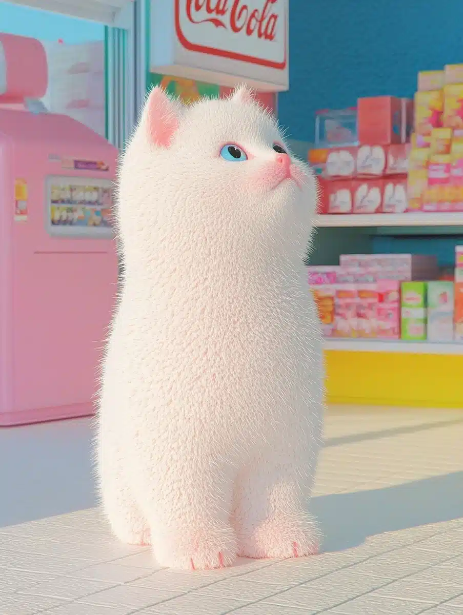 Detailed Kitten with Coca-Cola Midjourney提示词