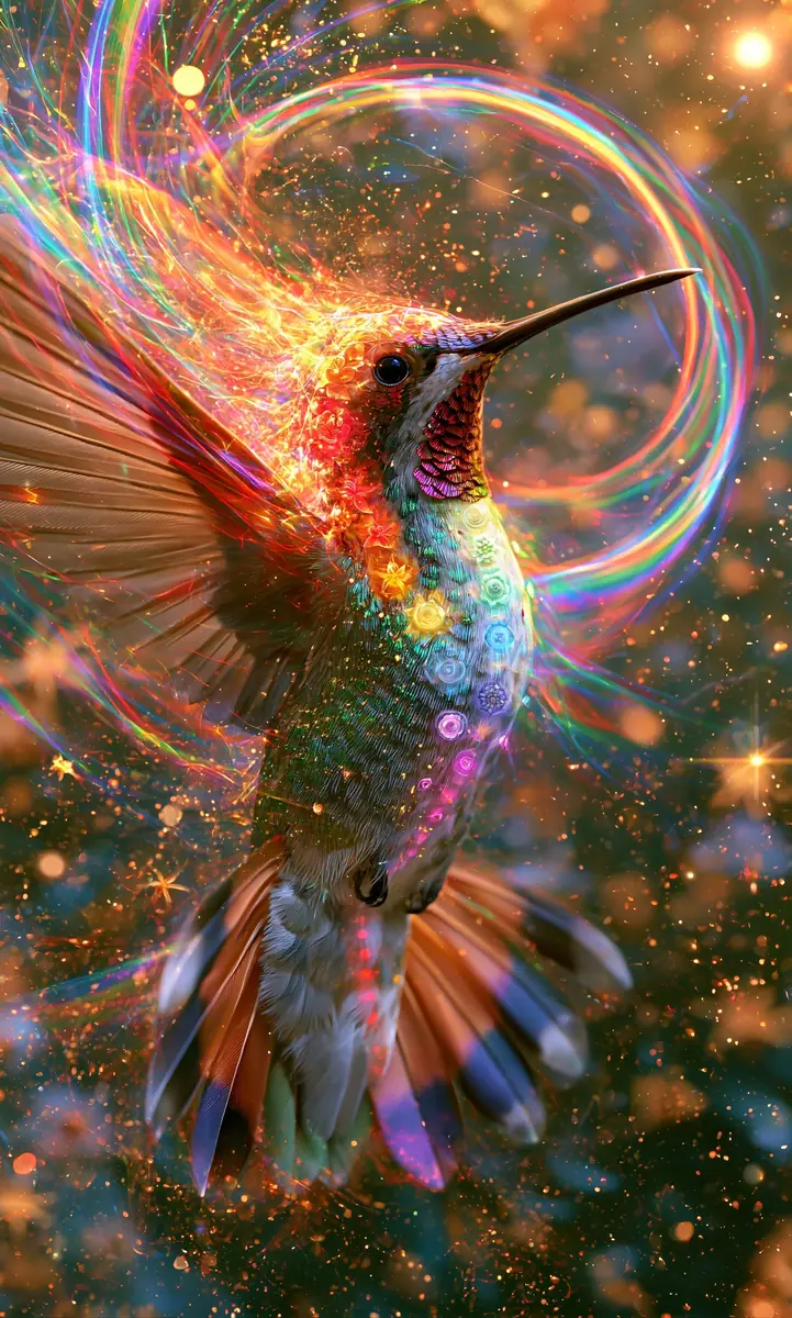 Chakra Energy Hummingbird Midjourney提示词