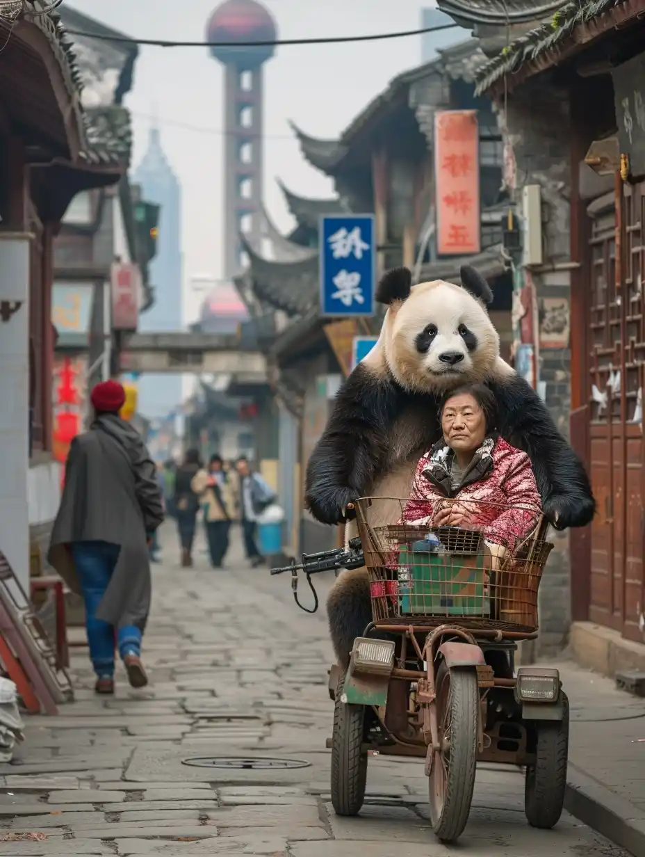 Panda Tricycle Gunner Midjourney 提示词生成效果