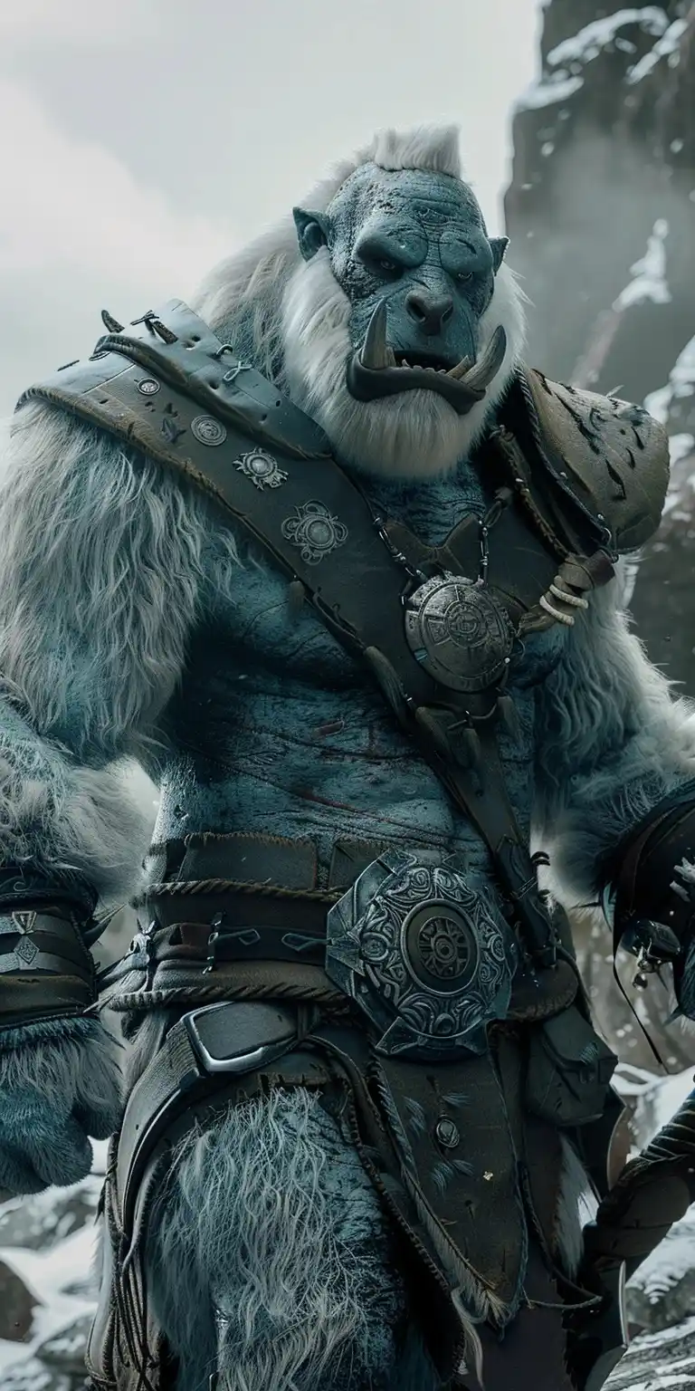 Fantasy Creature Portrait Polar Bear Orc Midjourney提示词