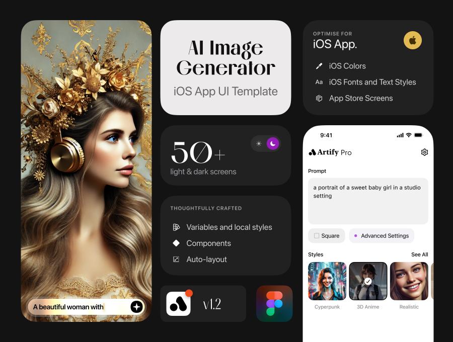 Artify AI Image Generator iOS UI Kit