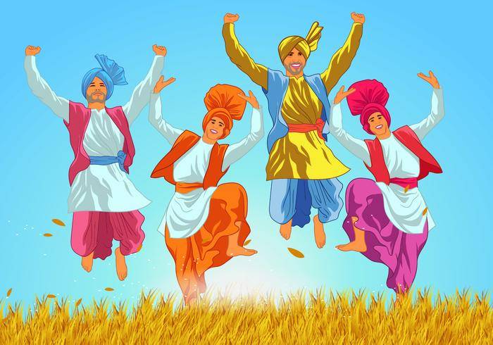 经典Bhangra舞者矢量