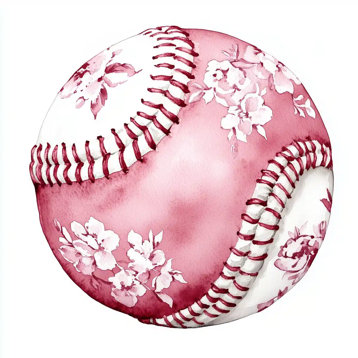 Watercolor Baseball with Chinoiserie Midjourney提示词