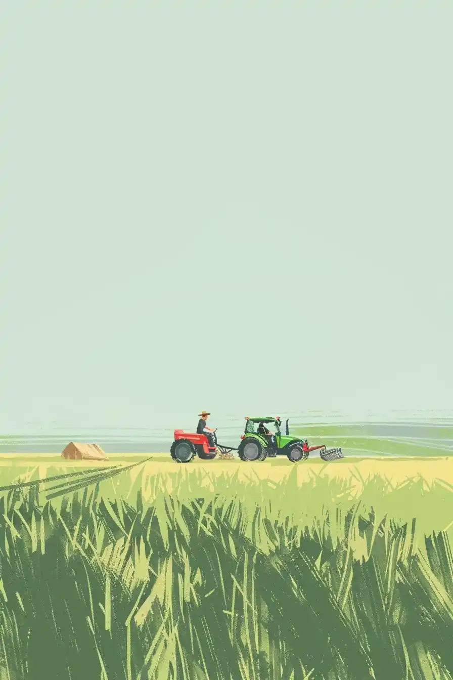 Minimalistic Farming Scene Midjourney提示词