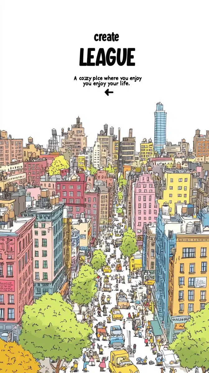 Cartoon New York City Scene Midjourney提示词