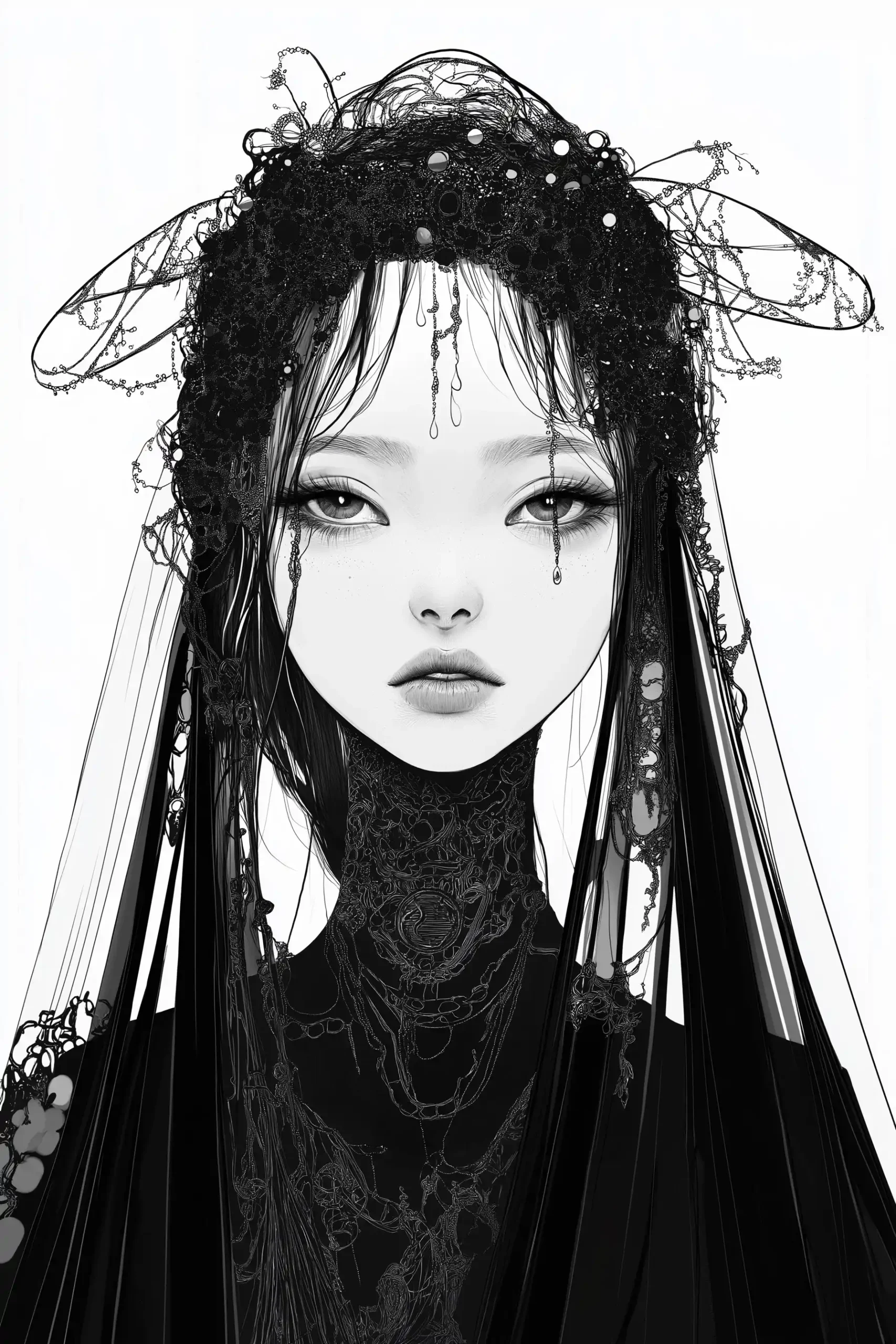 Celestialpunk Veiled Woman Midjourney 提示词生成效果