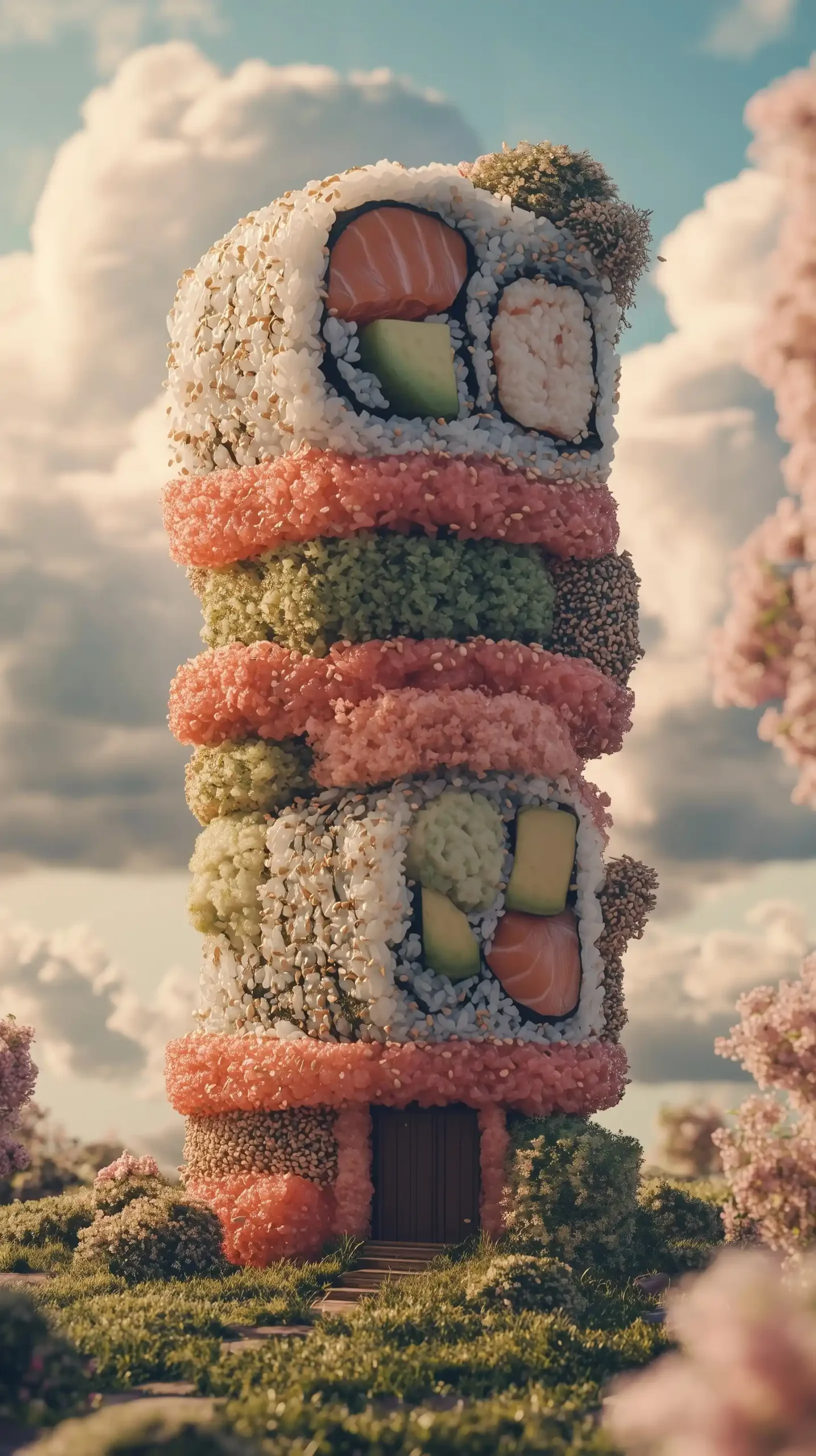 Sushi House in Pastels Midjourney提示词