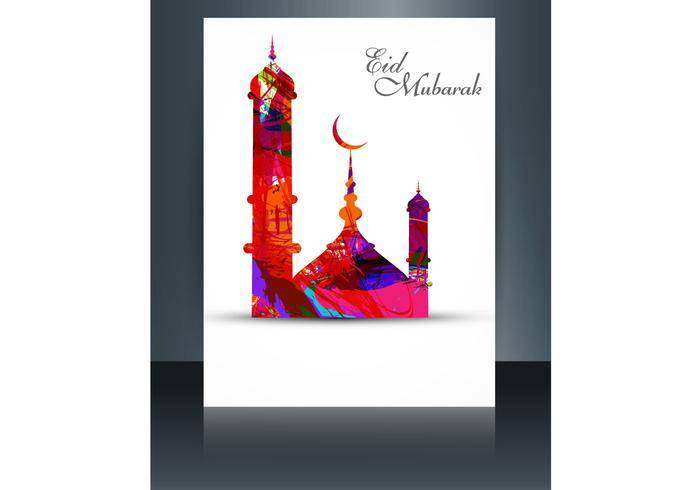 与清真寺的Eid穆巴拉克在卡片