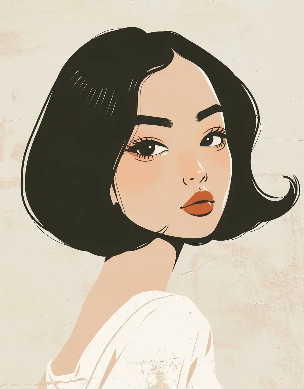 Graphic Chinese Girl Poster Midjourney 提示词生成效果