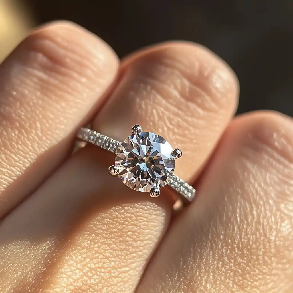 Classic Engagement Ring Close-Up Midjourney提示词