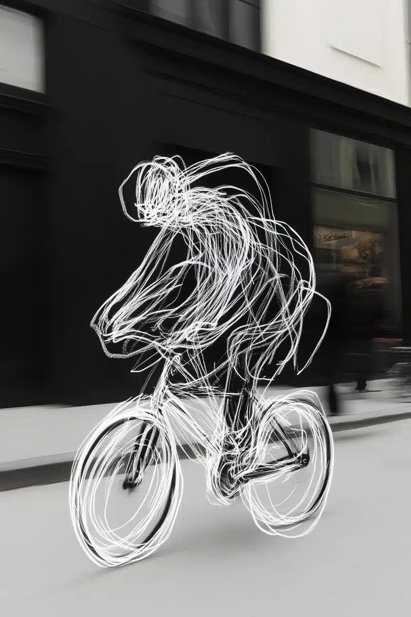 Cinematic Cyclist in Motion Midjourney提示词