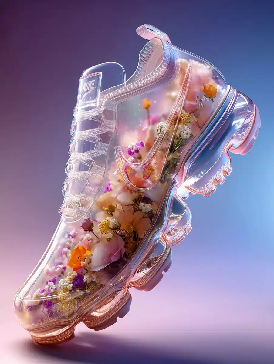Transparent Nike Air Floral Midjourney提示词