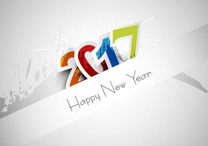 与烟花爆炸的五颜六色的2017年