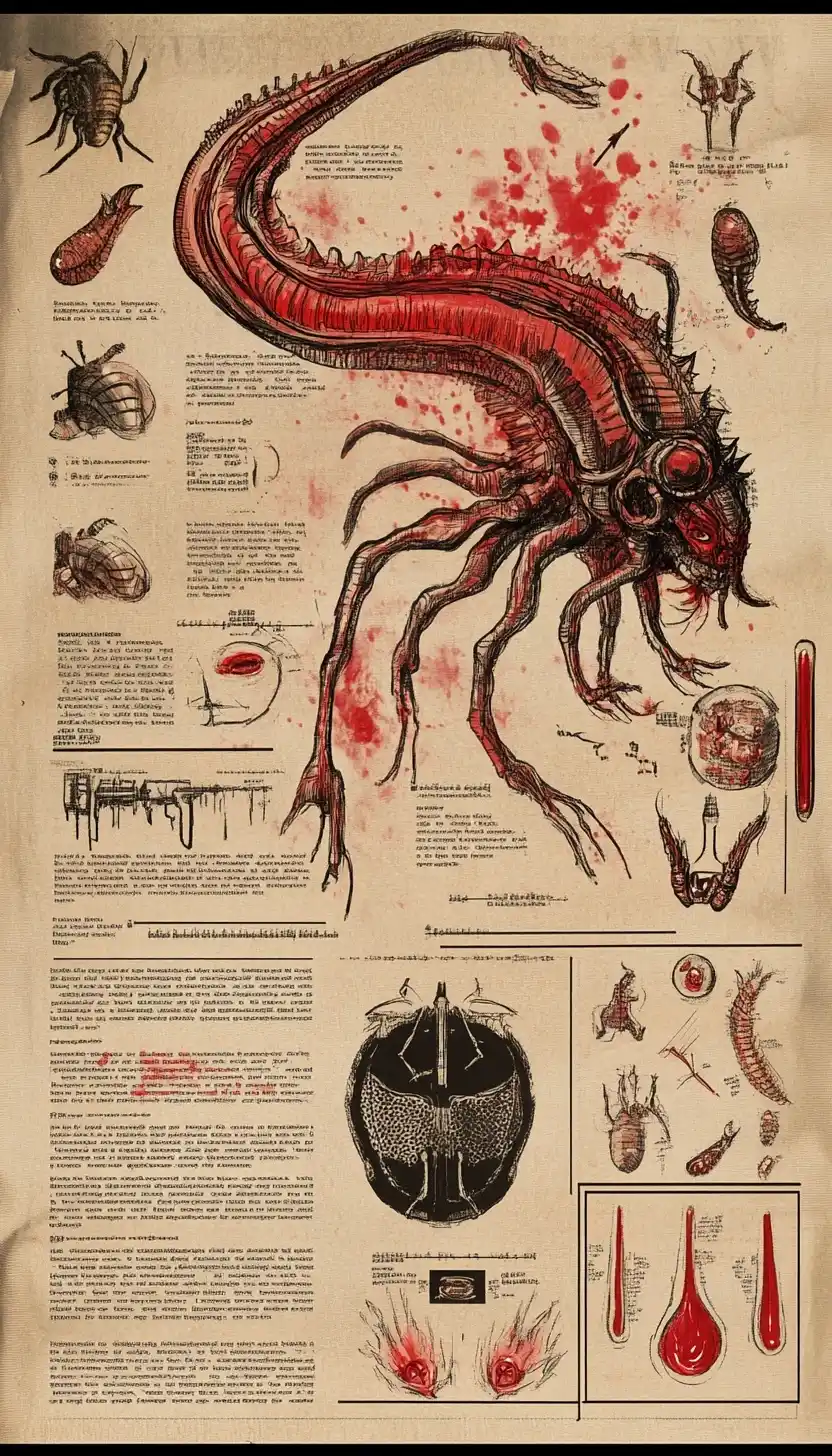 Infographic Cthulhu Attack Schematic Midjourney提示词