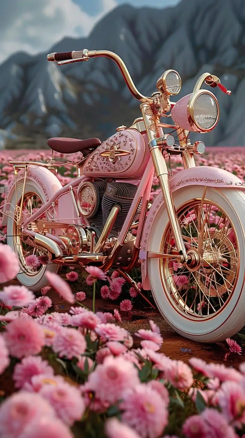 Floral Bicycle Chaos Midjourney提示词
