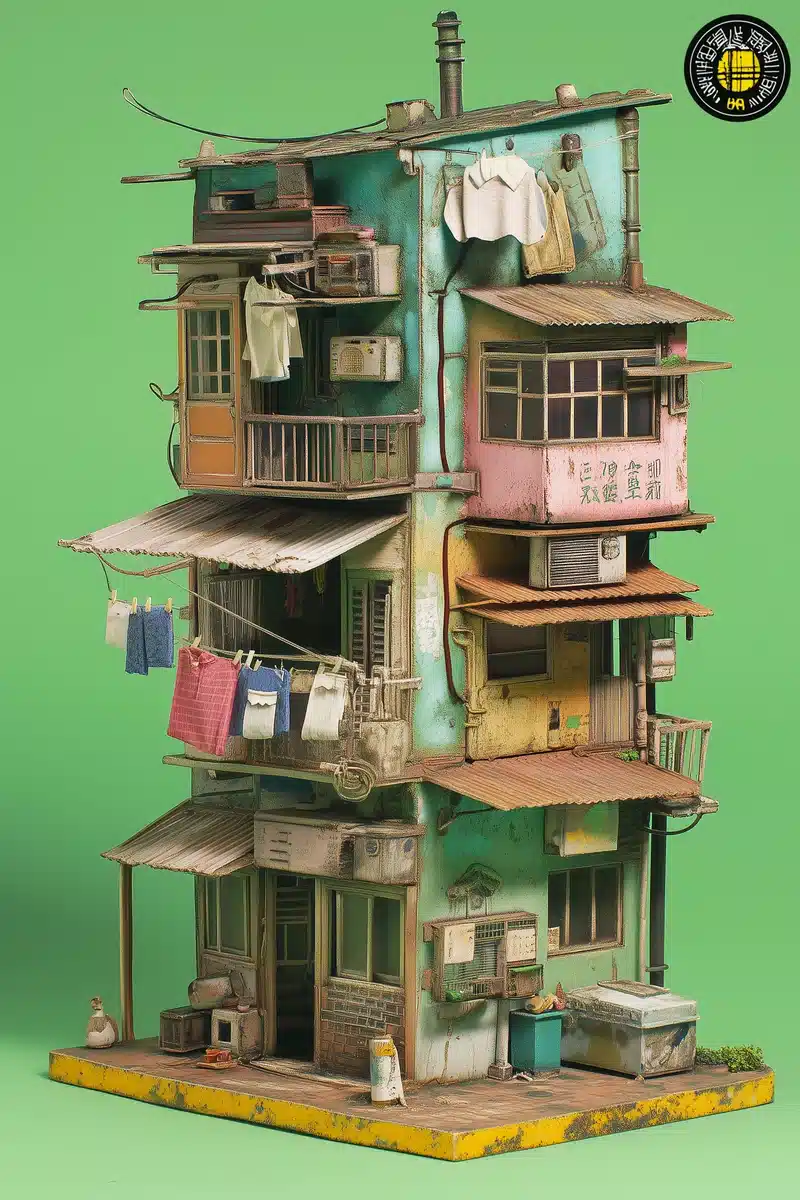Kowloon-Style City Toys Midjourney提示词