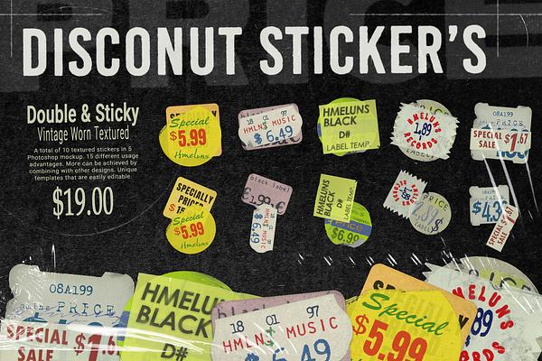 Disconut Stickers Mockup