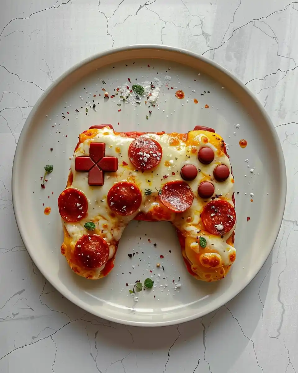 Minimalist Pizza Joystick View Midjourney提示词
