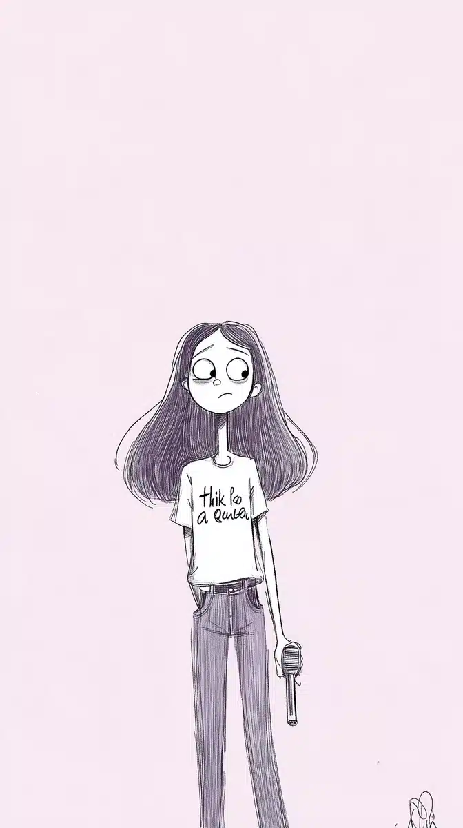 Minimalist Cartoon Comedian Midjourney提示词