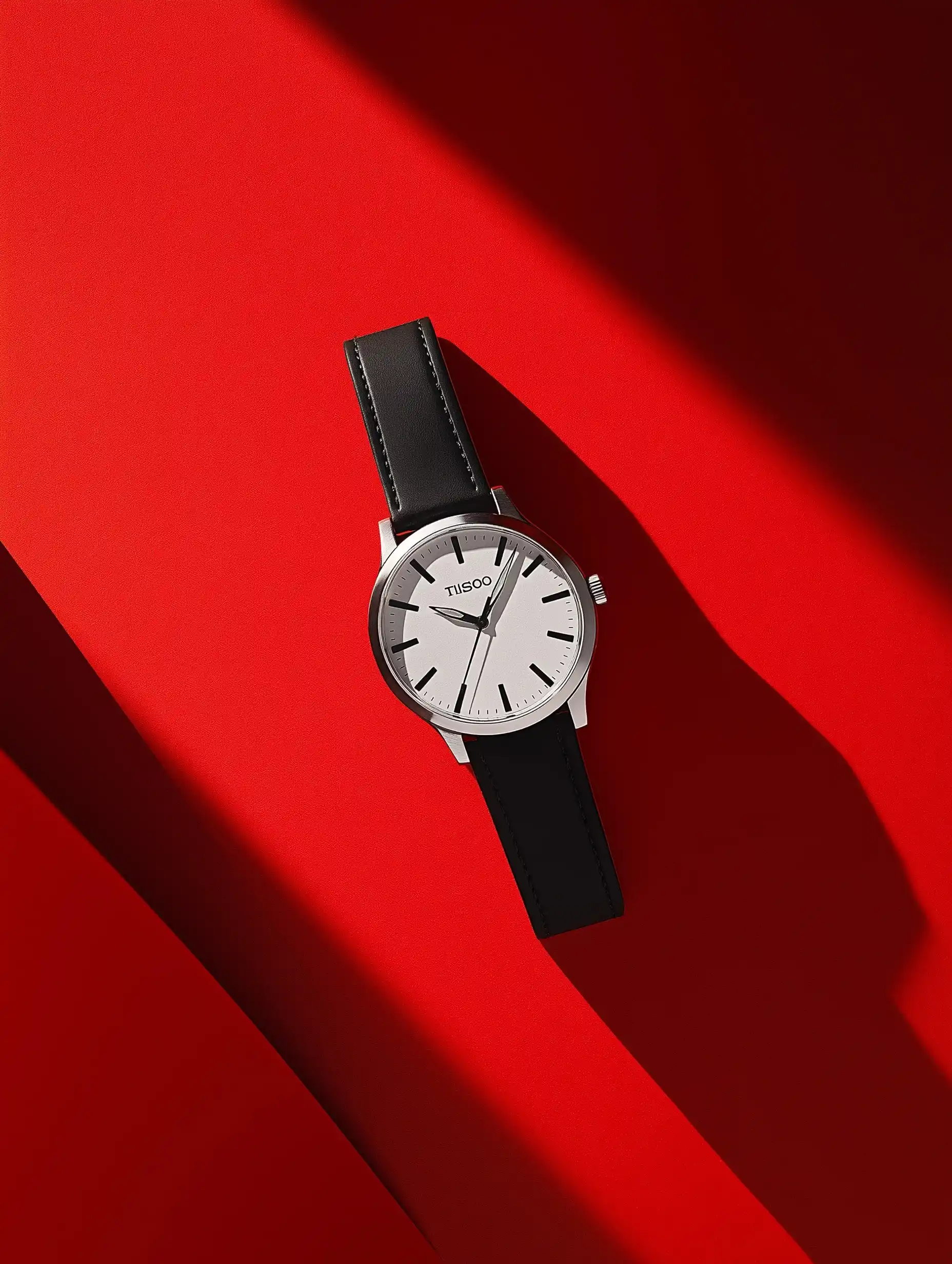 Tissot Watch on Geometric Background Midjourney提示词