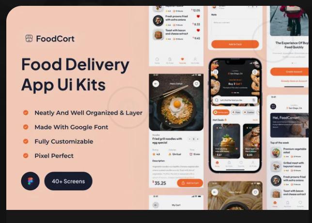FoodCort - Food Delivery App Ui Kits
