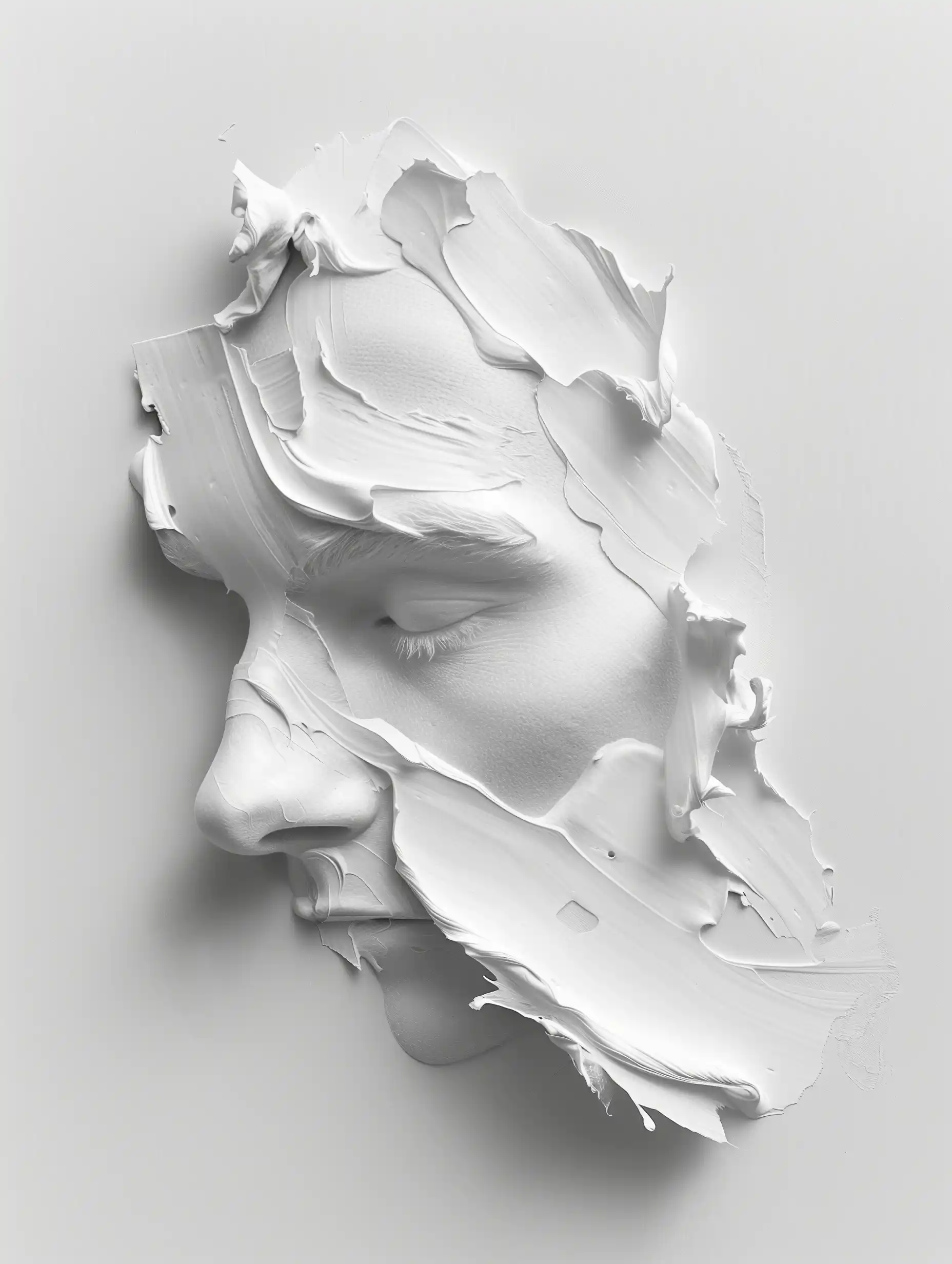 White Painted Face Midjourney提示词