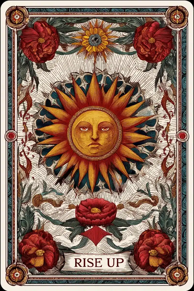 Medieval Sun Tarot Design Midjourney提示词