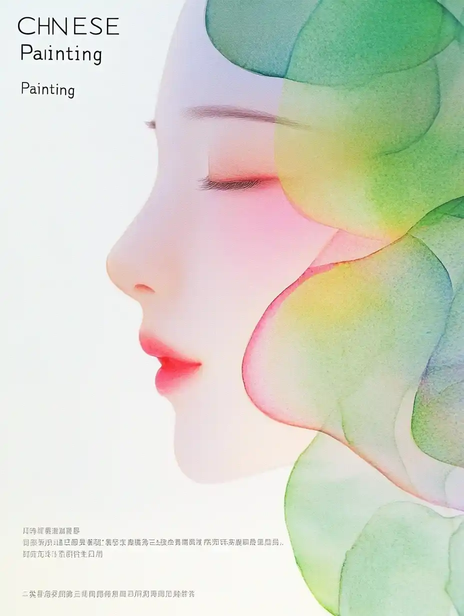 Fluorescent Floral Watercolor Design Midjourney提示词