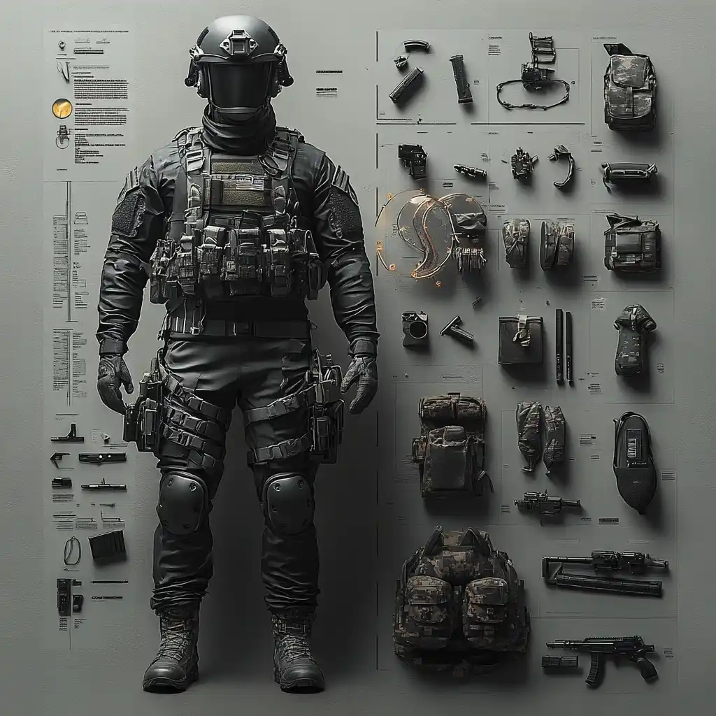 Soldier Uniform and Equipment Midjourney提示词