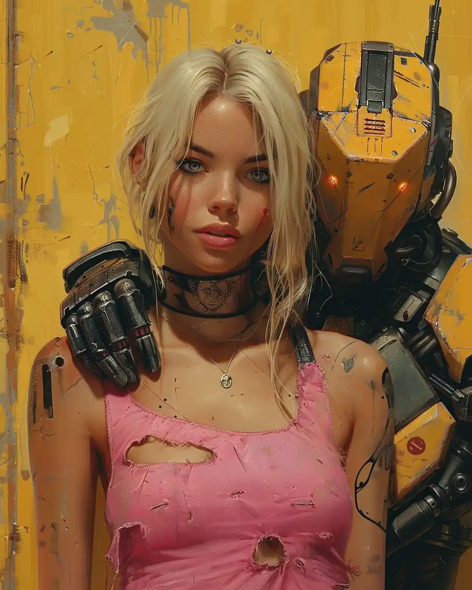 Cyberpunk Joint Portrait Midjourney提示词