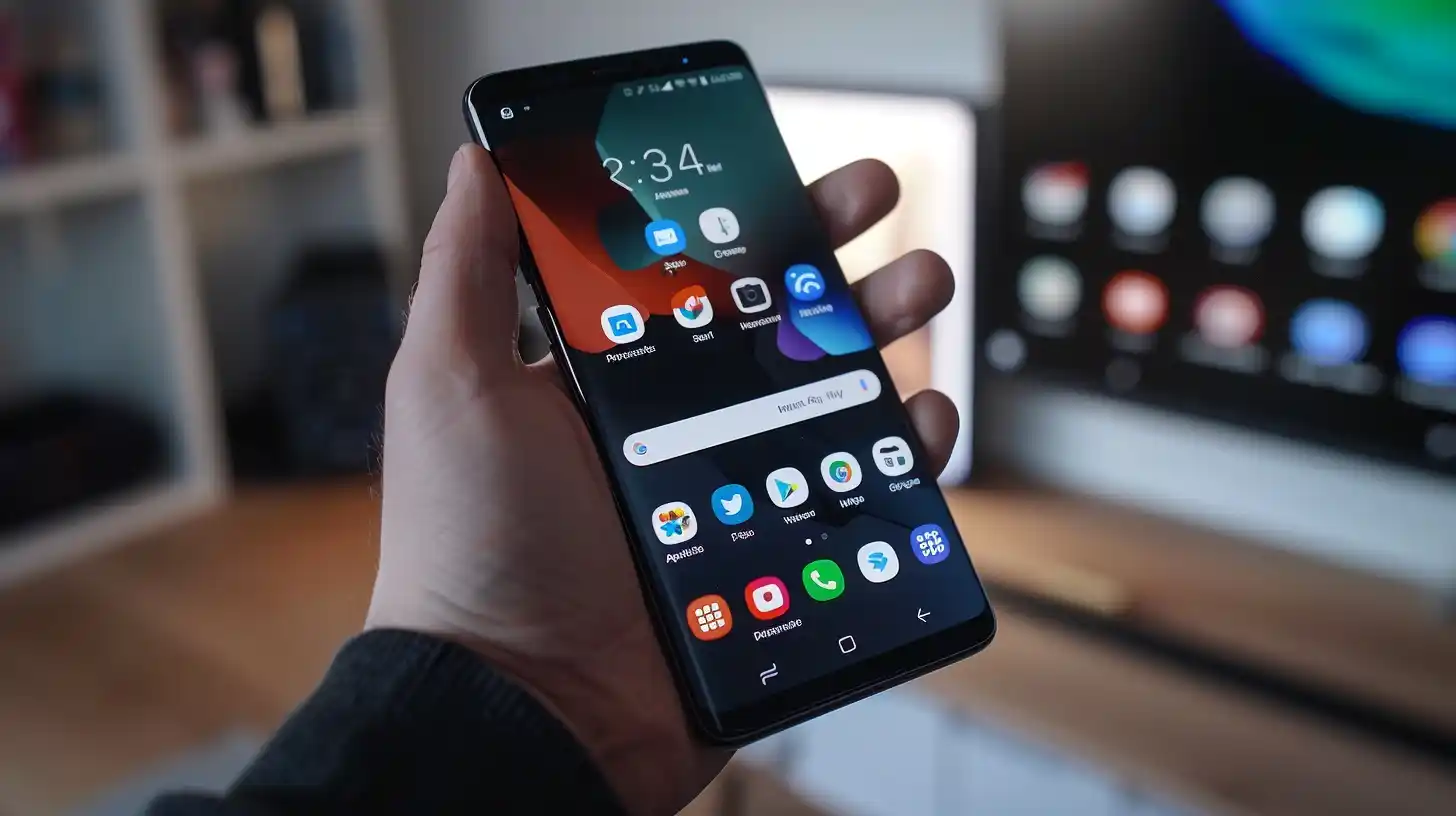 Samsung Smartphone Swipe Down Midjourney提示词