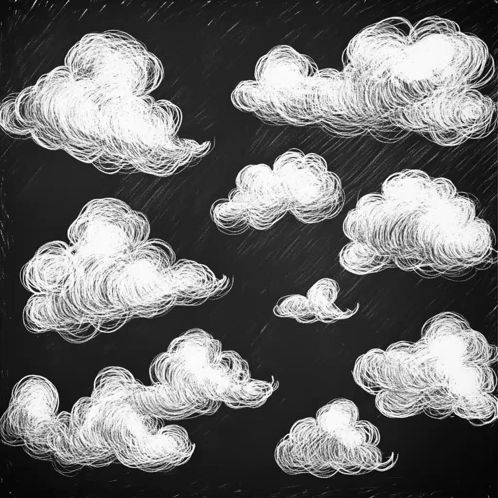 Scribble Clouds Illustration Midjourney提示词