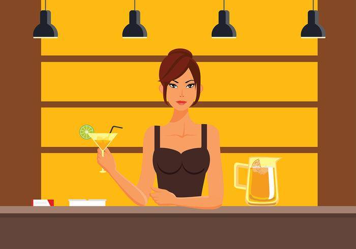 女人Mocktail酒吧免费矢量