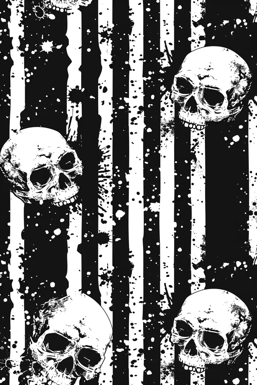 Grunge Skulls Vector Pattern Midjourney提示词